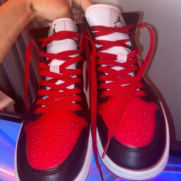 Shoes Air Jordan 1 Mid Blackredwhite Poshmark